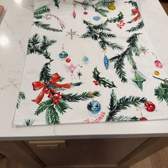 Sur la Table Christmas Table Runner- Long 108”x 16” - Picture 4 of 6